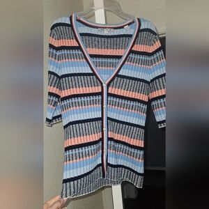 Veronica Beard Multicolor Striped Cardigan